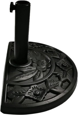 Ram 10kg Resin Half Round Parasol Base Umbrella Stand Garden Outdoor Adjustable Parasol Base