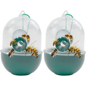 Ram 2 X Hanging Wasp Traps Honey Making Bee Houses Hornets Bee Trap Killer Insect Catcher Garden Lawn