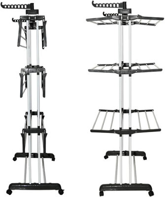 Ram 4 TIER Deluxe Clothes Dryer Airer With Laundry Hooks