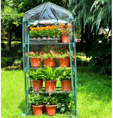 Ram 4 Tier Walk In Greenhouse - compact Green House with 4 Shelves