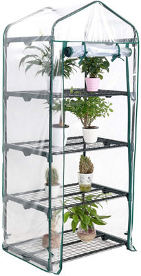 Ram 4 Tier Walk In Greenhouse - compact Green House with 4 Shelves - 3