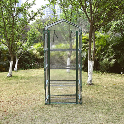 Ram 4 Tier Walk In Greenhouse - compact Green House with 4 Shelves - 4