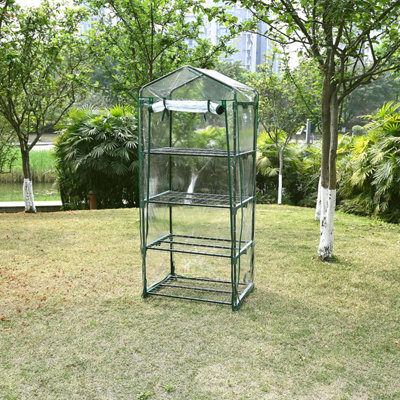 Ram 4 Tier Walk In Greenhouse - compact Green House with 4 Shelves - 5