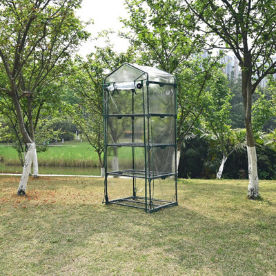 Ram 4 Tier Walk In Greenhouse - compact Green House with 4 Shelves - 6