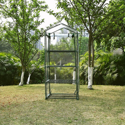 Ram 4 Tier Walk In Greenhouse - compact Green House with 4 Shelves - 7