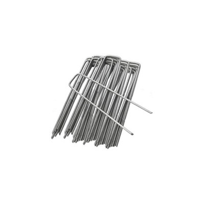 Ram 6 U Shaped Garden Weed Fabric Securing Pegs Pins Galvanised Garden Lawn Pegs For Chicken Wire Fence Weed Fabric (100)