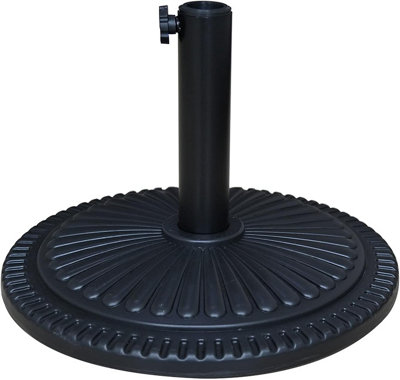 Ram Black 10kg Heavy Duty Round Base Patterned Leaf Effect Parasol Base Umbrella Canopy Stand