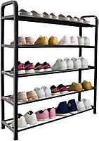 Ram Black 5 Tier Shoe Rack Shoes Storage Organiser