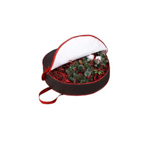 Ram Black Large Christmas Wreath Storage Bag Waterproof Xmas Storage Bag With Zip And Handles Suitable For 30 INCHES