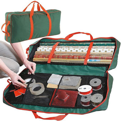 Ram Christmas Wrapping Paper Storage Bag Fabric Gift Wrap - Main Image