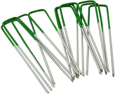 Ram Green 6" U Shaped Garden Weed Fabric Securing Pegs