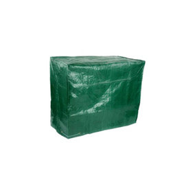 Ram Green Large BBQ Cover Large Wagon Trolley Oil Barrel BBQ Barbecue Green Garden Protection Waterproof Cover 115CM X 65CM X 65C