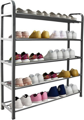 Ram Grey 5 Tier Shoe Rack Shoes Storage Organiser