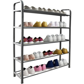 Ram Grey 5 Tier Shoe Rack Shoes Storage Organiser