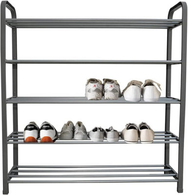 Ram Grey 5 Tier Shoe Rack Shoes Storage Organiser - 4