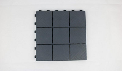 Ram Grey Garden Interlocking Heavy Duty Garden Tiles Path Decking for Deck Lawn Garden x 5