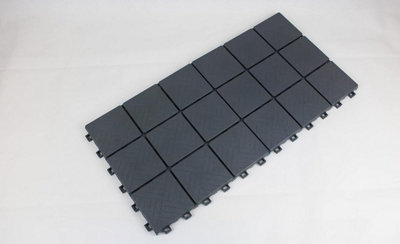 Ram Grey Garden Interlocking Heavy Duty Garden Tiles Path Decking for Deck Lawn Garden x 5 - 3