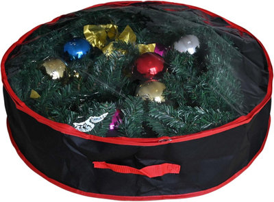 Ram Heavy Duty BLACK Christmas Xmas Wreath Storage Bag