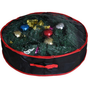 Ram Heavy Duty BLACK Christmas Xmas Wreath Storage Bag