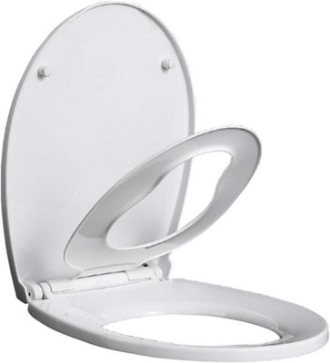 Ram White Soft Close Family Toilet Seat with Quick Release Function Family Toilet Seat