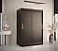 Ramiro I Contemporary 2 Sliding Door Wardrobe 5 Shelves 2 Rails Black Matt (H)2000mm (W)1200mm (D)620mm