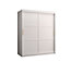 Ramiro I Contemporary 2 Sliding Door Wardrobe 5 Shelves 2 Rails White Matt (H)2000mm (W)1500mm (D)620mm