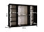 Ramiro I Contemporary 3 Sliding Door Wardrobe 9 Shelves 2 Rails Black Matt (H)2000mm (W)2500mm (D)620mm