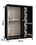 Ramiro II Contemporary 2 Sliding Door Wardrobe 5 Shelves 2 Rails Black Matt (H)2000mm (W)1500mm (D)620mm