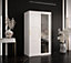Ramiro II Contemporary 2 Sliding Door Wardrobe 5 Shelves 2 Rails White Matt (H)2000mm (W)1000mm (D)620mm