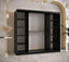 Ramiro II Contemporary 2 Sliding Door Wardrobe 9 Shelves 2 Rails Black Matt (H)2000mm (W)2000mm (D)620mm
