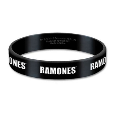 Ramones Logo Silicone Wristband Black (One Size)