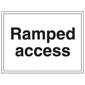 Ramped Access General Information Sign - Rigid Plastic 300x200mm (x3)