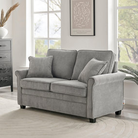 Ramy Corduroy 2 Seater Fold Out Sofa Bed - Grey
