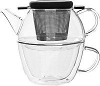 Randwyck Tea for One Borosilicate Glass Teapot & Cup Set.