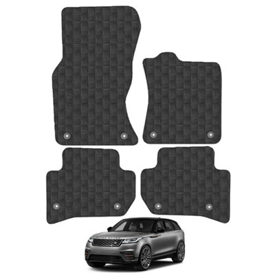 Range Rover Velar 2017-Onwards Car Floor Mats Rubber Tailored Fit 4pcs Set Black