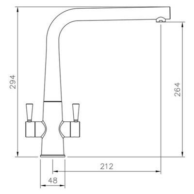 Rangemaster Conical Twin Lever Kitchen Mixer Tap TCO1 Series, Chrome, 360-degree Swivel Spout, Honeycomb Aerator
