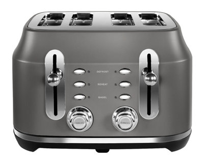 Rangemaster RMCL4S201GY Classic 4 Slice Toaster - Matt Slate Grey