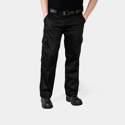 Ranger Black Cargo Work Trousers (W34, L31)