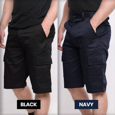 Ranger Mens Black Cargo Work Shorts (W34)