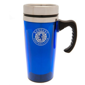 Rangers FC Crest Travel Mug Royal Blue/Silver (One Size)