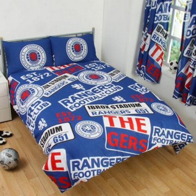 Official Glasgow Rangers FC Fleece Blanket Throw - 125cm X 150cm, Brand New With Tags