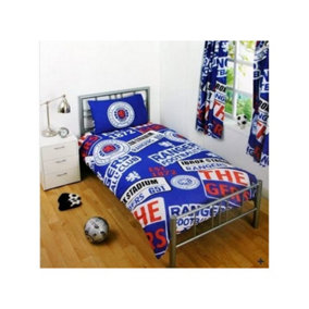 Rangers FC Patch Duvet Cover Set Blue/White/Red (Single)