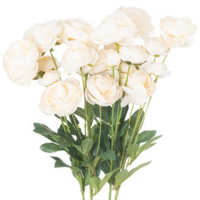Ranunculus Artificial Flower - L8 x W32 x H80 cm - Cream