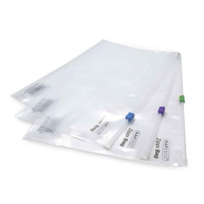 Rapesco 0796 Plastic Wallet Zip Folder, Plastic Zip, A4+, Transparent ...