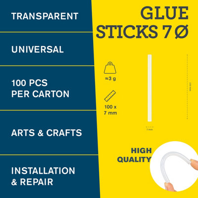 Dapetz 500 Stick Colla A Caldo Trasparenti 7x100 Mm - Per Pistole Hobby E Fai Da Te