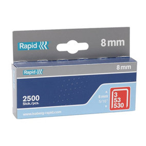 Rapid 11857025 53/8B 8mm Galvanised Staples (Box 2500) RPD538B2500