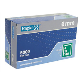 Rapid 11905711 140/6 6mm Galvanised Staples (Box 5000) RPD1406B5