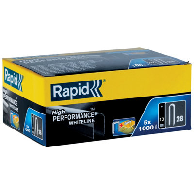 Rapid 44/8+ Super Strong Staples - 8.5mm Leg, Pack Of 5000, Hard Galvanised Wire For Heavy Duty Stapling