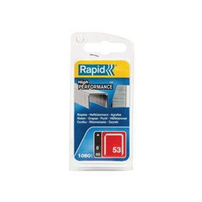 Rapid 40109502 53/6B 6mm Galvanised Staples (Pack 1080) RPD40109502