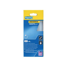 Rapid 5001411 Universal Glue Sticks, Transparent 12 x 190mm (Pack 48) RPD5001411